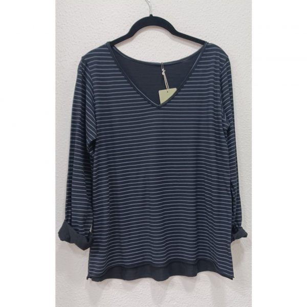 Camiseta pico rayas - Imagen 2