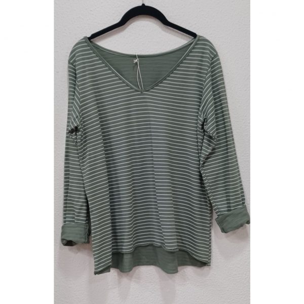 Camiseta pico rayas - Imagen 4