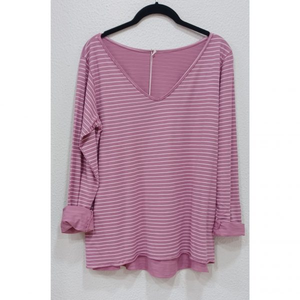 Camiseta pico rayas - Imagen 6