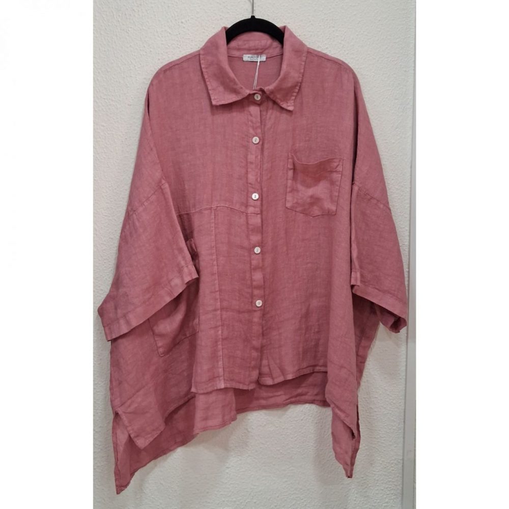 Camisa lino oversize - Imagen 3