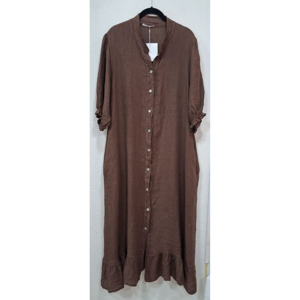 Vestido camisero lino - Imagen 3