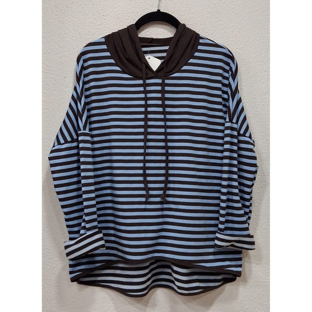 Sudadera rayas capucha